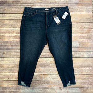 Sofia Vergara Women's Rosa Curvy Ripped High-Rise Ankle Jeans